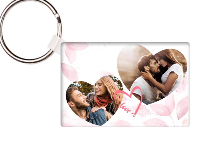 Egyedi kulcstartó - téglalap alaku - Valentin - V03