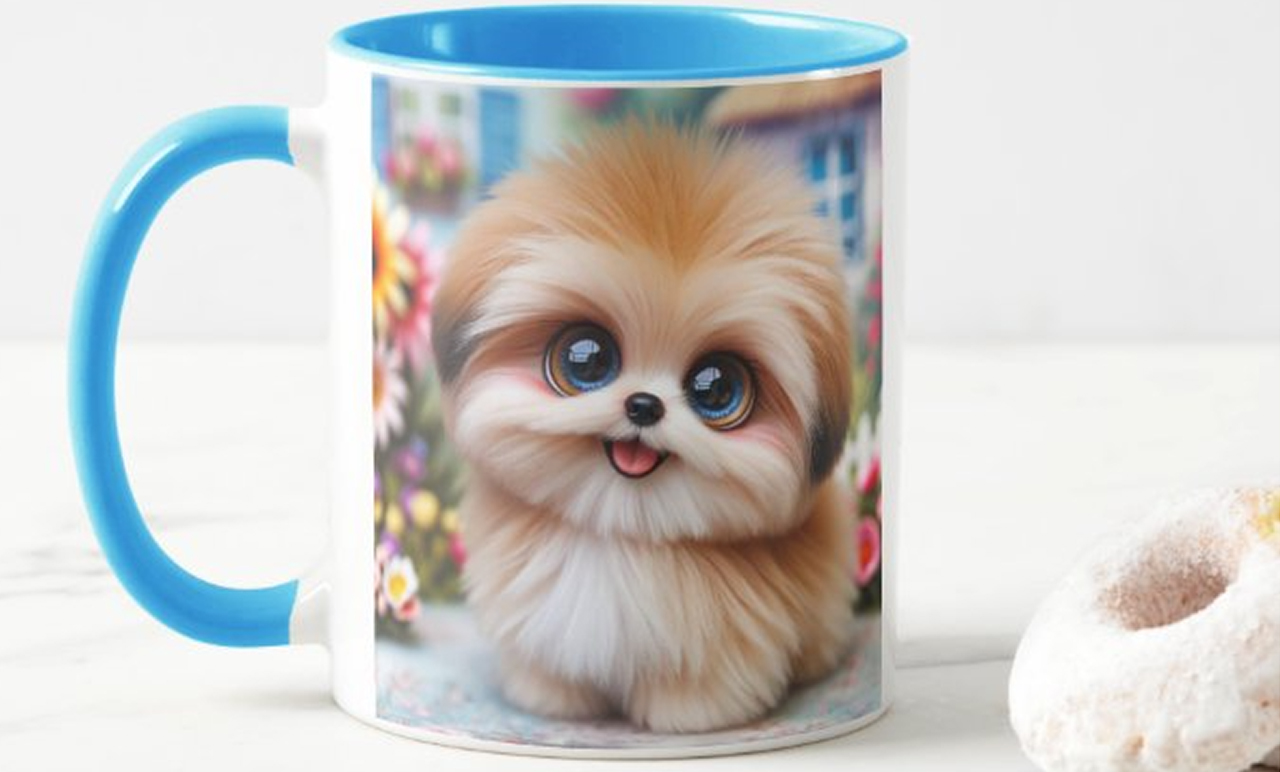 Fényképes Bögre - Színesbelsős - Kék - 3dl