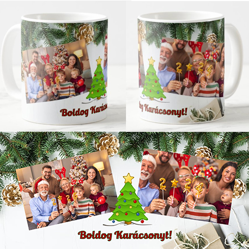 Egyedi fényképes Bögre - Karácsony - K9