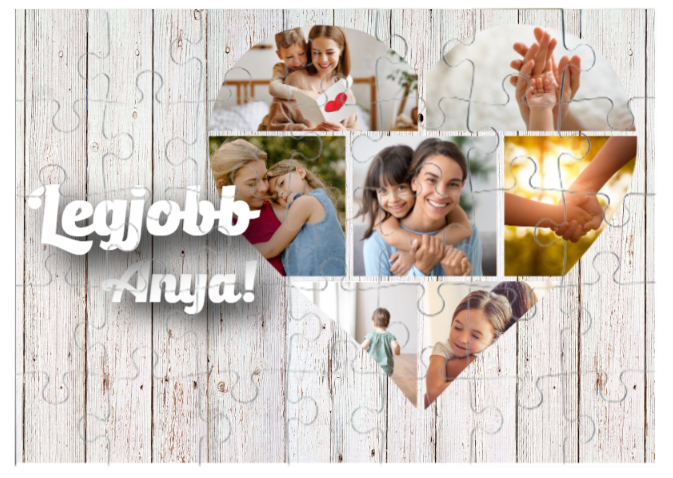 Egyedi fényképes kirakó 35dbos - Anyáknapja-  Szív
