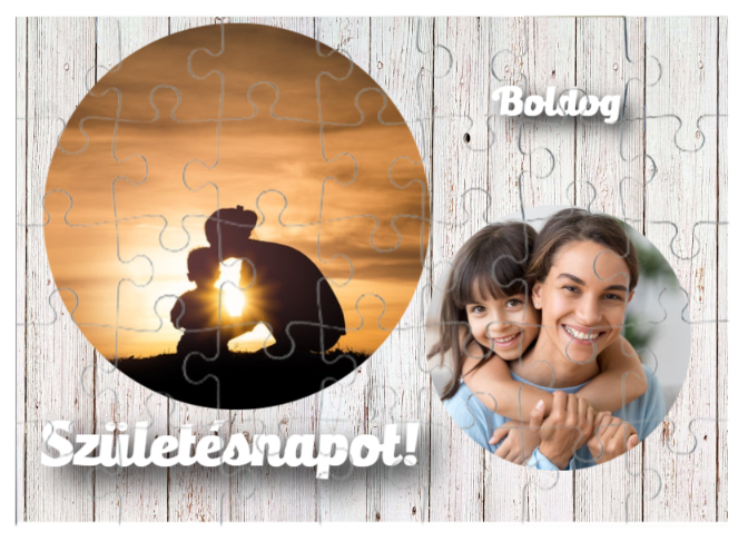 Egyedi fényképes kirakó 35dbos - Születésnap-  Szív