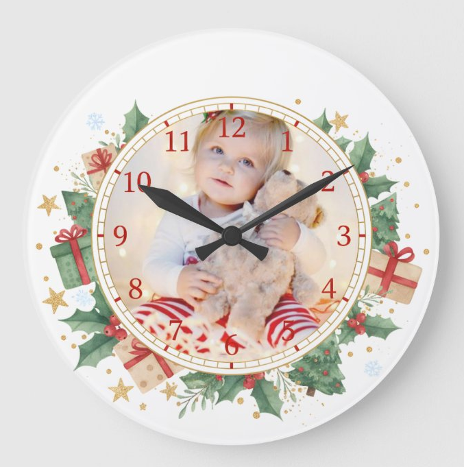 Egyedi fényképes óra - Karácsony