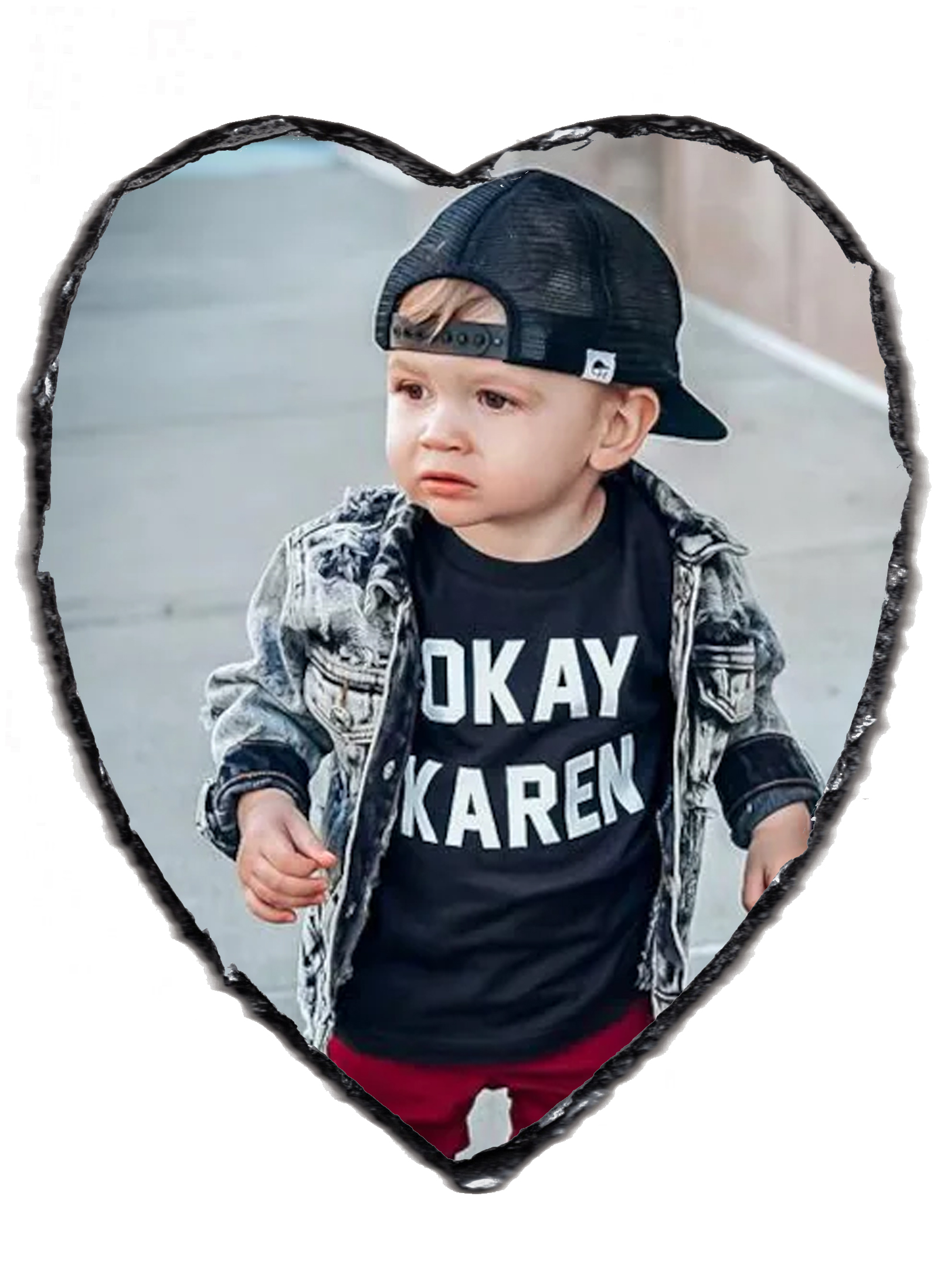 Fényképes Gránitkő - 19x22 - Szív