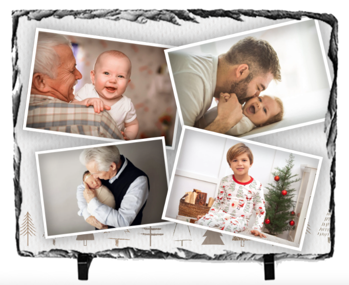 Fényképes Gránitkő (15x21) -  Karácsony - 4 képes sablon