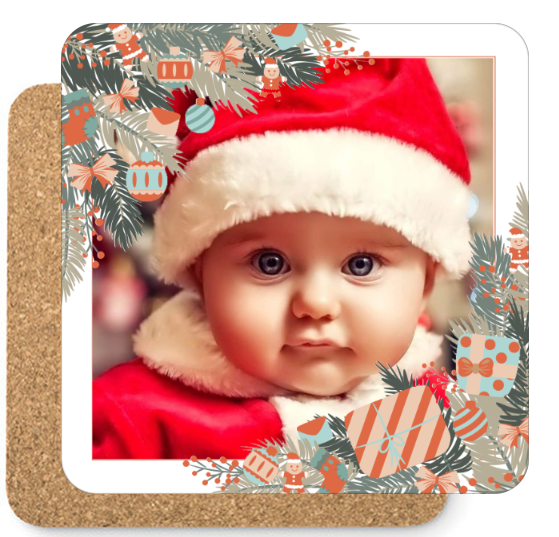 Fényképes Poháralátét - Karácsony - Karácsonyi minta