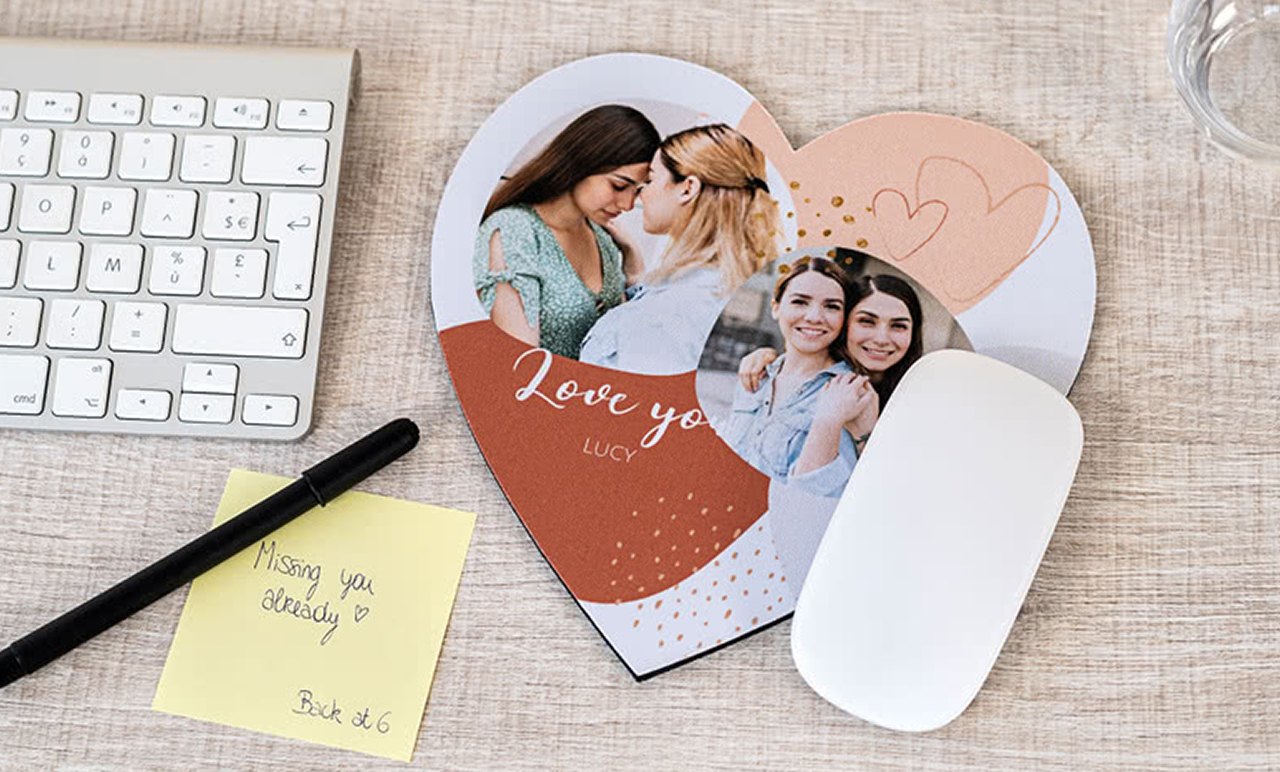 Fényképes egérpad szív