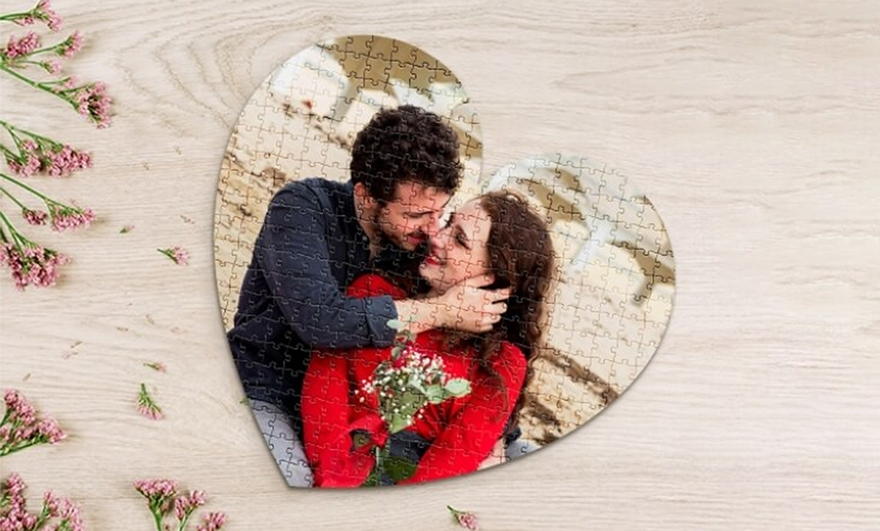 Fényképes szívalakú kirakó - A3