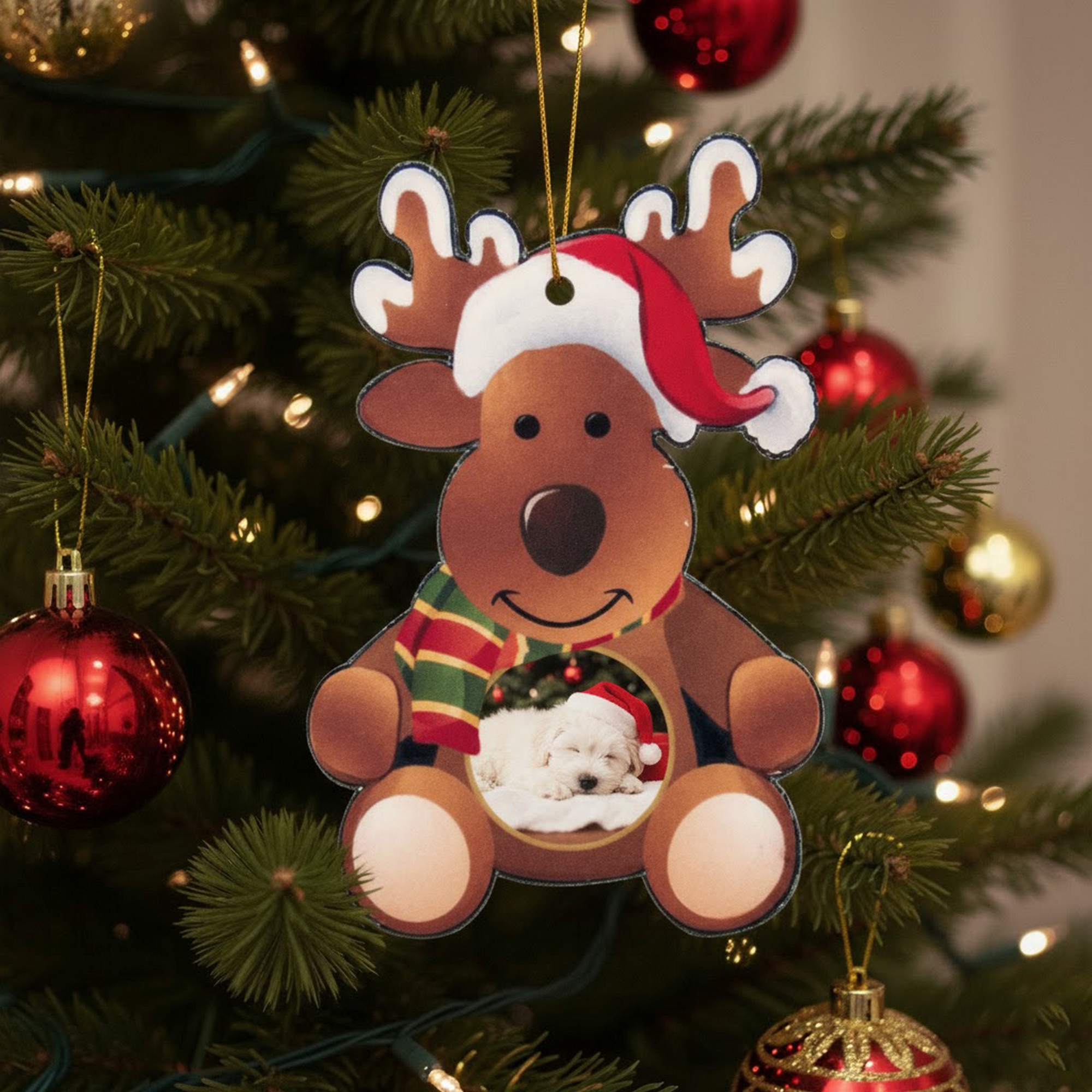 Karácsonyfadísz saját fényképpel - Szarvas